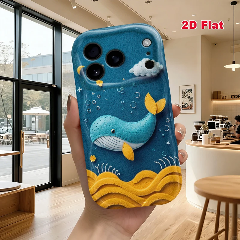 2D Flat Soft Silicone Phone Case For iPhone 17 Pro Max 16 18 Pro 13 11 15 14 Plus 12 17 16E 17Promax Shockproof Transparent Funda Cover