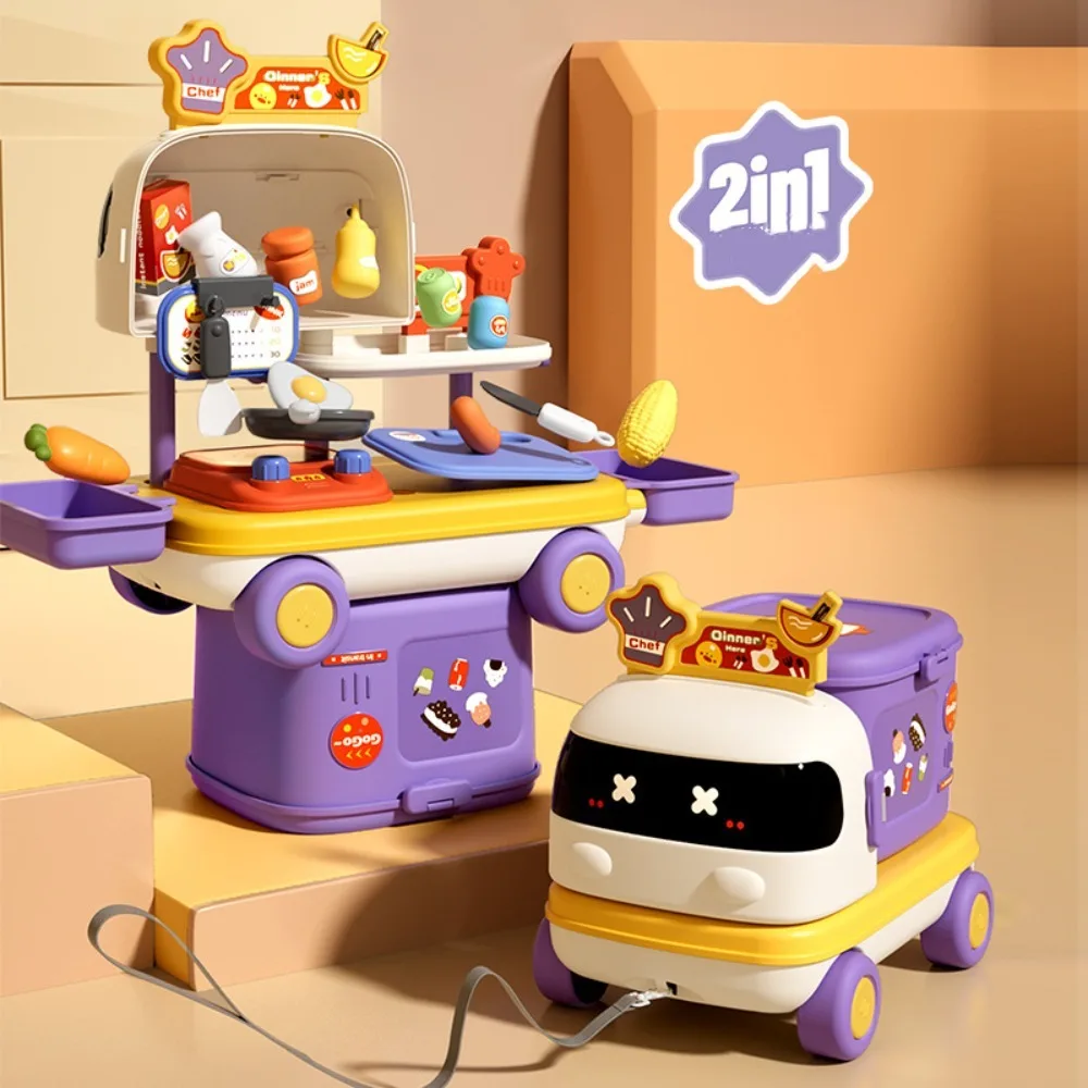 

Role Playing Game Kids Kitchen Playset Early Education Storage Pretend Play Dentist Set Portable Cartoon Play Makeup Accessories