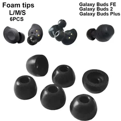 Memory Foam Ear Dicas para Samsung Galaxy Buds, fone de ouvido, Earbuds Eartips, FE Buds, 2 Buds Além disso, L, M, S, 6pcs