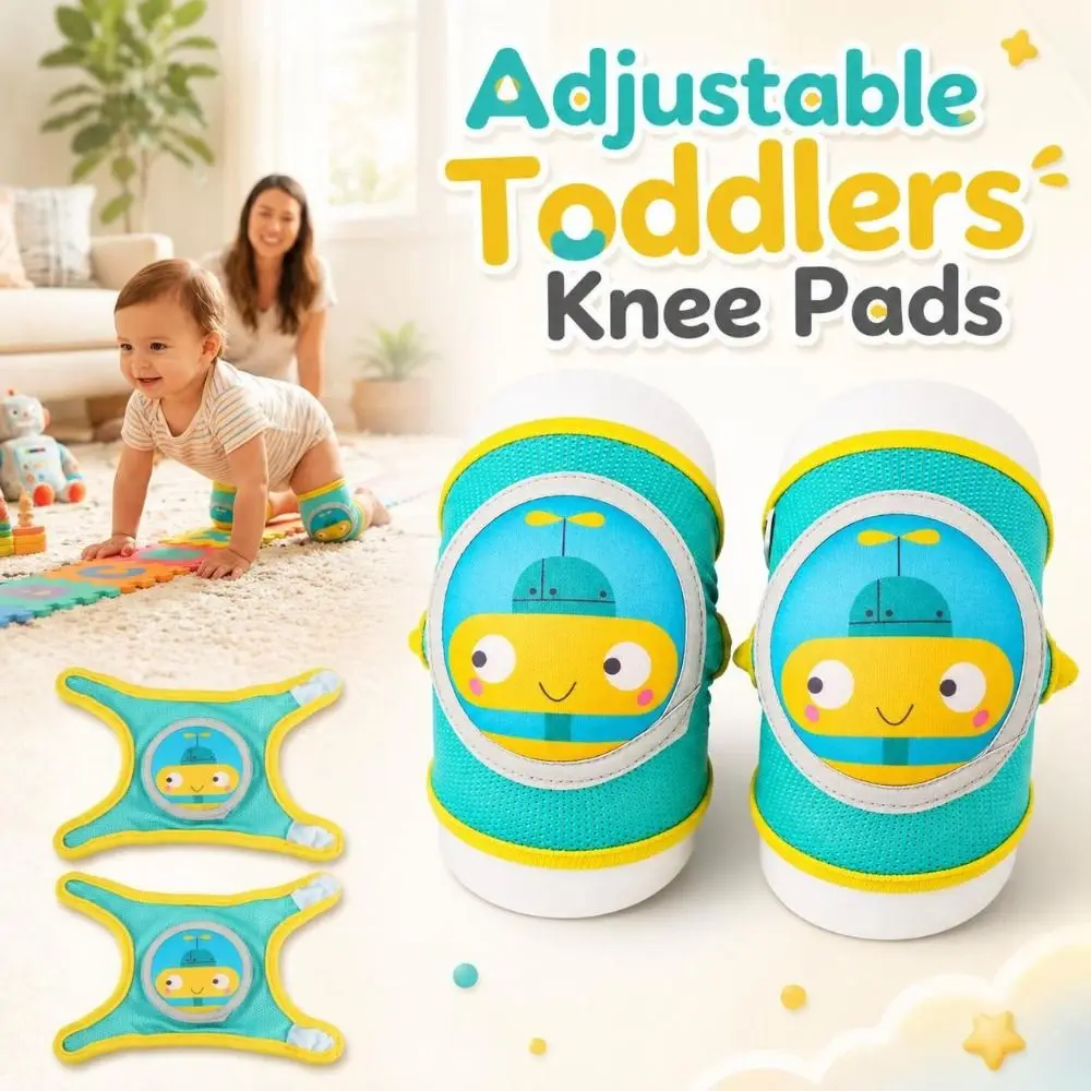 Upgraded Adjustable Knee Pads Cushioned Cartoon Toddler Crawling Protector Soft Elastic Elbow Knee Guards Toddlers Crawling