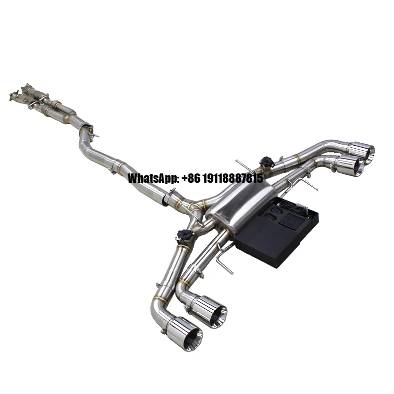 

Полный комплект спортивной выхлопной системы для Nissan GTR/GT-R R35 3.8TT 2008-2023: даунпайп свободного потока, клапанная система, глушитель Catback