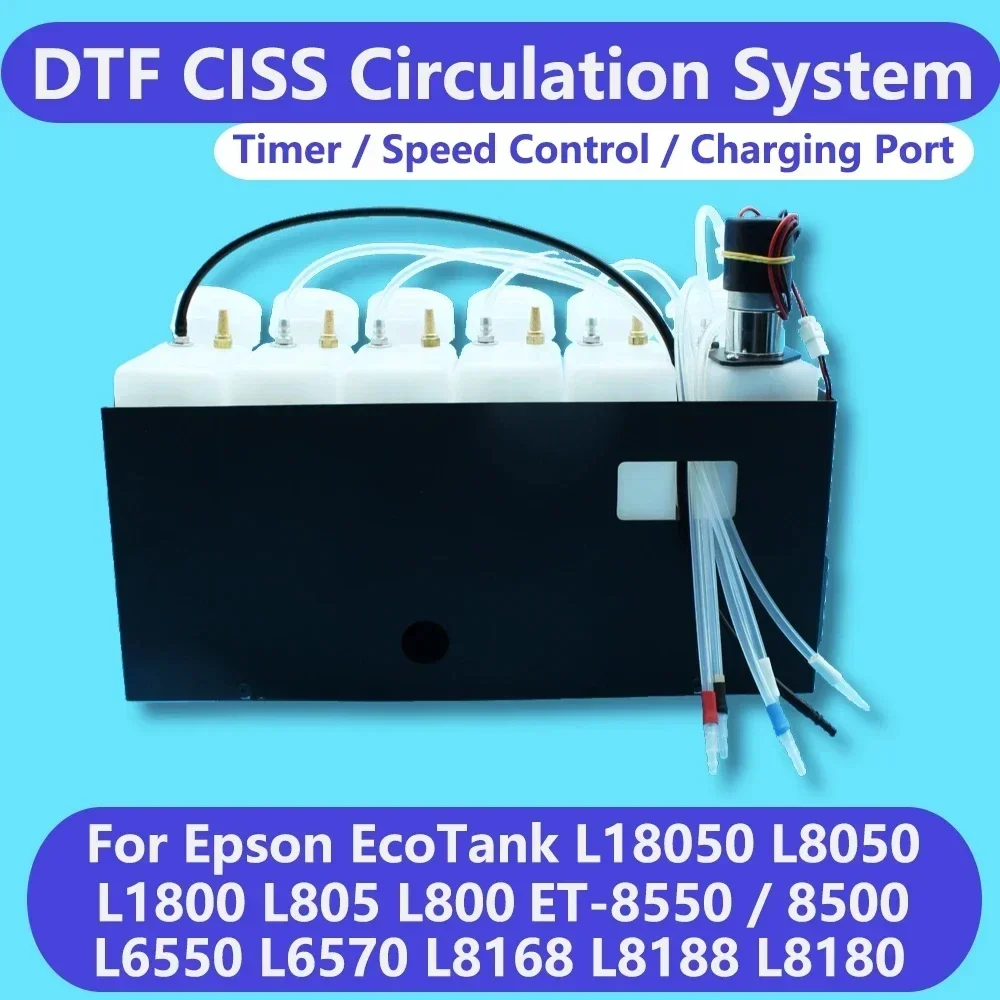 ET8550 หมึกสีขาว DTF Circulator CISS ระบบเครื่องสําหรับ Epson L18050 L8050 L1800 L800 L805 XP600 8500 หมึกสีขาว Stirrer TIMER