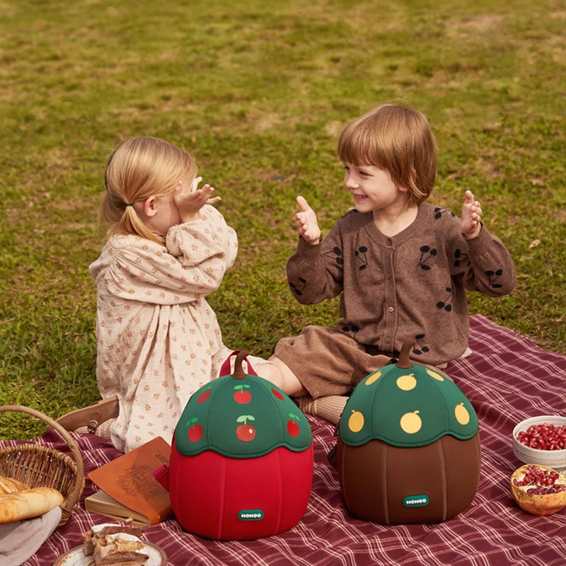 Mochila de frutas para niños de guardería, mochilas escolares para niñas, diseño de calabaza cereza, Mochila Escolar femenina Adolecente