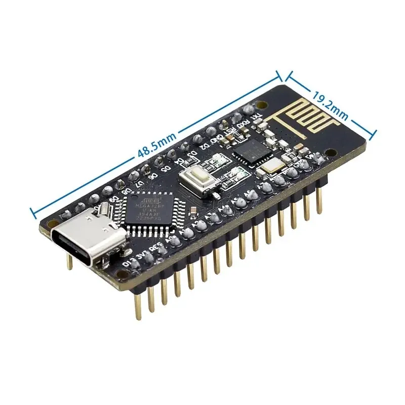 RF-Nano for Arduino nano V3.0, Micro USB Nano Board ATmega328P QFN32 5V 16M CH340, Integrate NRF24L01+2.4G wireless
