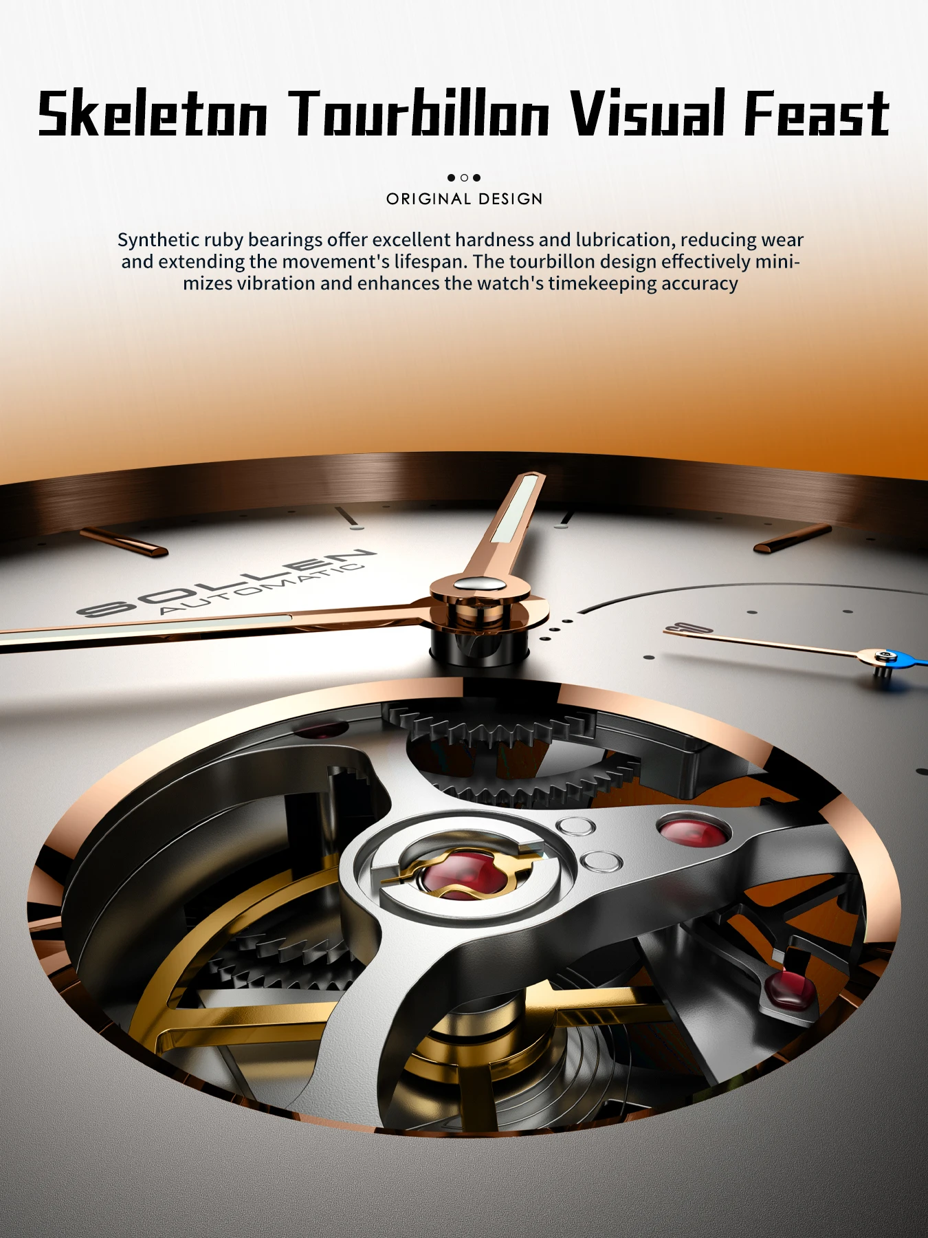 SOLLEN Women's Fully Automatic Mechanical Watch Waterproof Night Light Student National Watch Giving Girlfriend Valentine's Day