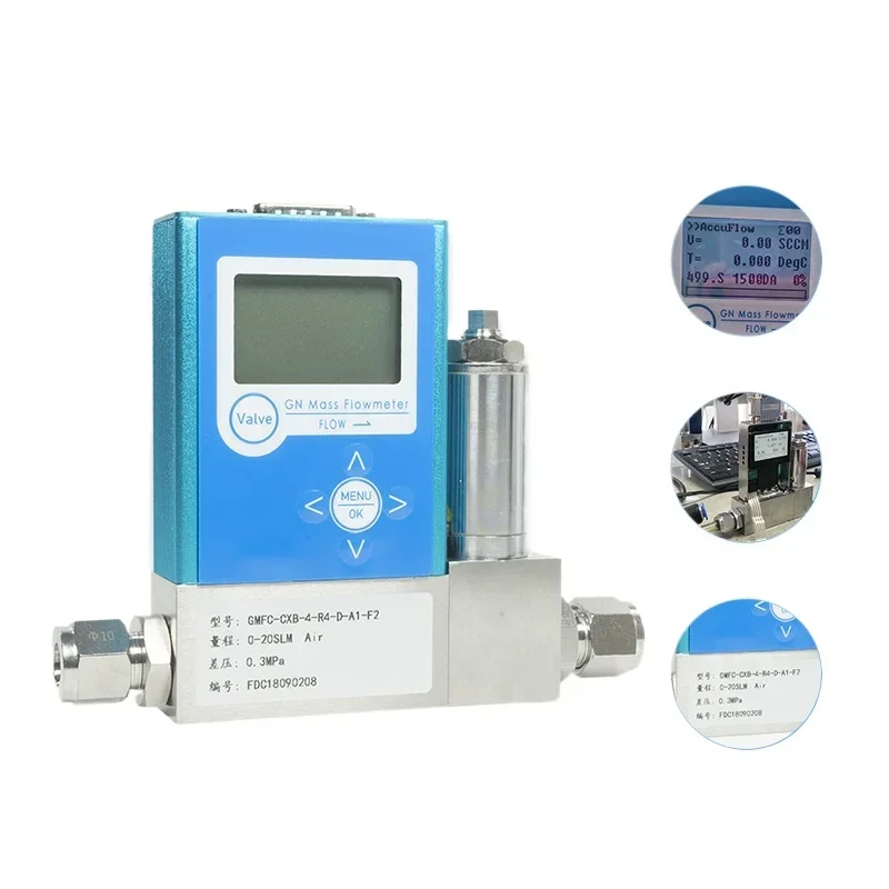 Small flow digital display gas mass flowmeter nitrogen compressed air controller