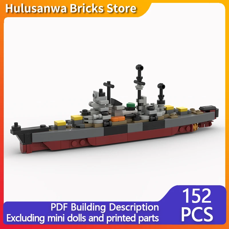 

WW2 Heavy Military Cruiser Model MOC Building Bricks War Equipment Modular Technology Gifts Holiday Assemble Children Toys Suit