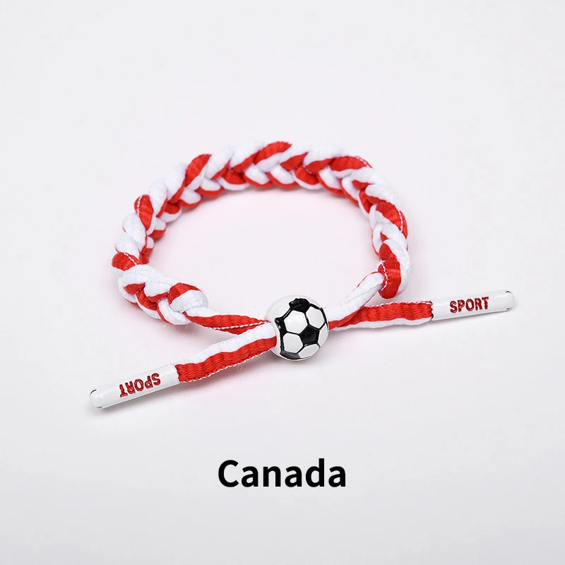 2026 Soccer Braided Bracelets Adjustable Woven Rope Wristband for Germany Portugal England Fans Ronaldo Messi Teen Gifts view 4