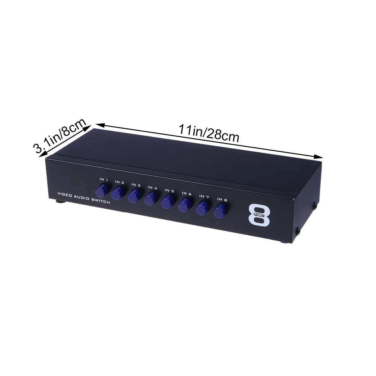 8 Port Audio Video 1 Input 8 Output TV Splitter Box High Isolation Av Selector for Dvd Karaoke Home Hotel