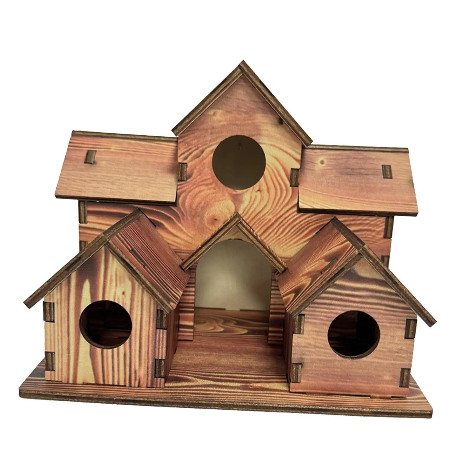 Wooden Bird House Hanging Hut Home Decor Resting Place Backyard Garden Birdhouse for Cardinals Wrens Outdoor Lovebird Cage