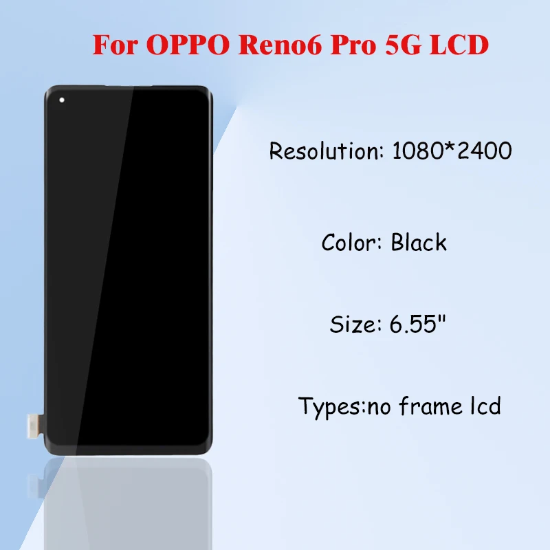 Imagem -02 - Conjunto Original do Digitalizador da Exposição do Lcd Oppo Reno6 Pro 5g Oppo Reno Pro Pepm00 Cph2249 Cph2247 655