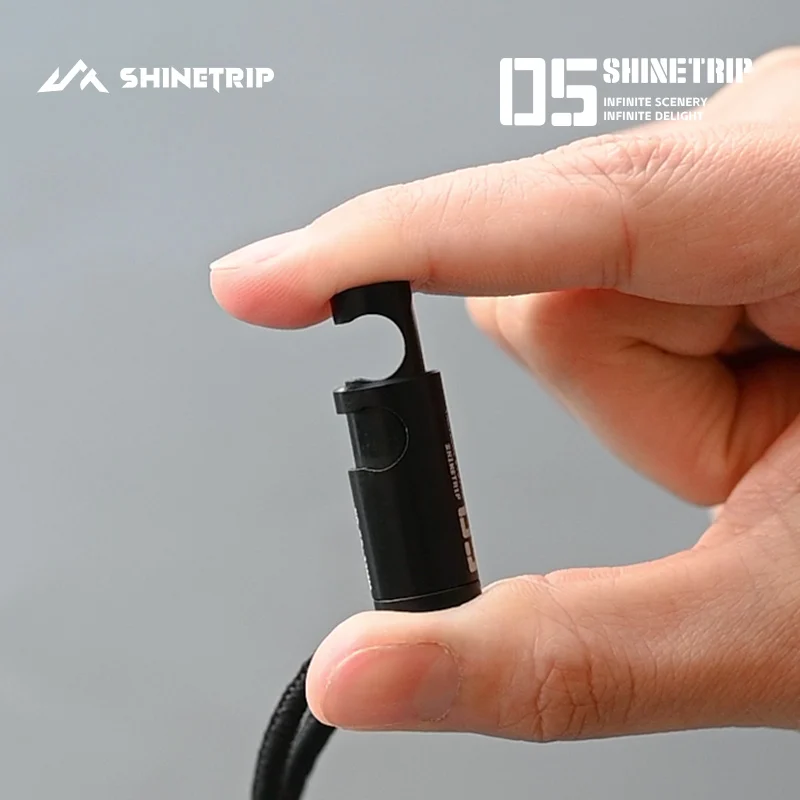 Outdoor Multifunctional Lanyard Hook ShineTrip Piston Opening Clip Aluminium Alloy Lightweight Tactical Wind Rope Lanyard Buckle
