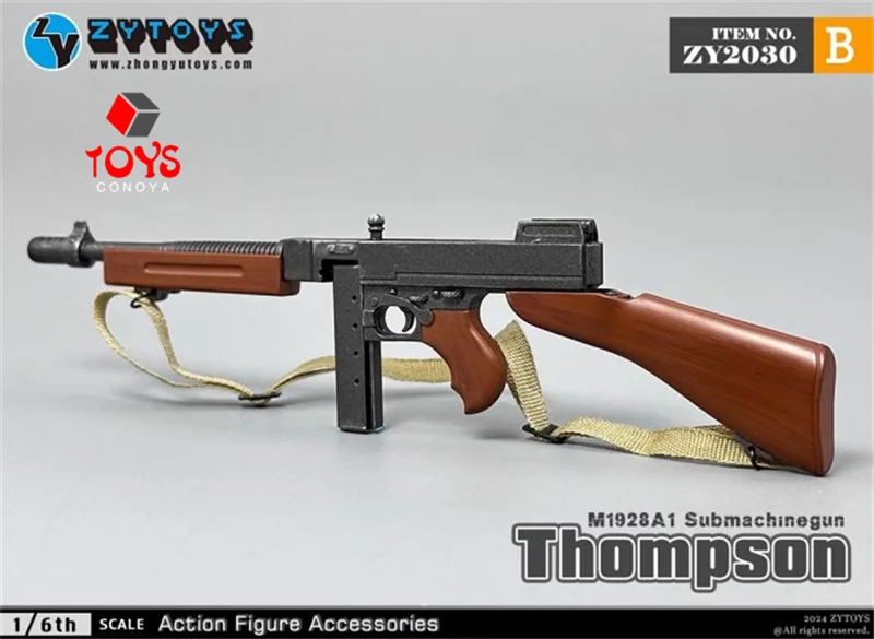 In Stock ZYTOYS ZY2030 1/6 M1928 Thompson Submachine Gun Model 15cm Soldier Weapon Plastic Toys For 12\'\' Action Figure Body