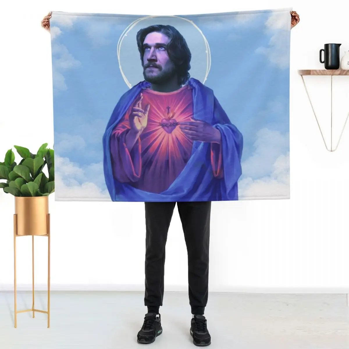 Jesus Bo Throw Blanket Thermal Luxury Thicken warm for winter For Sofa Thin Soft Plaid Travel Blankets