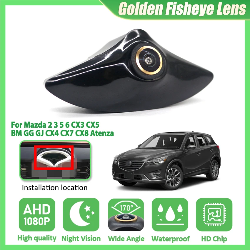 1080P Car Front View LOGO Camera For Mazda 2 3 5 6 CX3 CX5 BM GG GJ CX4 CX7 CX8 Atenza 170° AHD Assistance System high quality