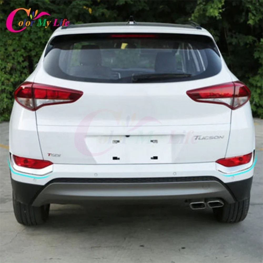 ABS Chrome Car Fog Lamp Protector Frame Cover Front Lights Trim Sticker Case for Hyundai Tucson 2015 2016 2017 Accessories