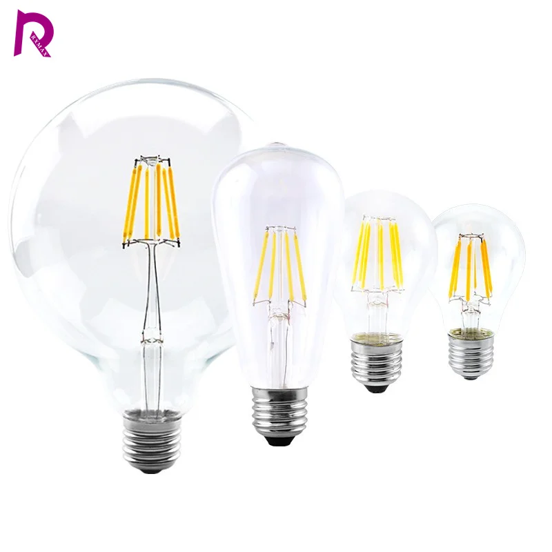 Lampadina a candela a LED E14 C35 lampada Vintage LED E27 G45 A60 ST64 G80 G95 G125 AC220V LED Globe 2W 4W 6W 8W filamento lampadine Edison