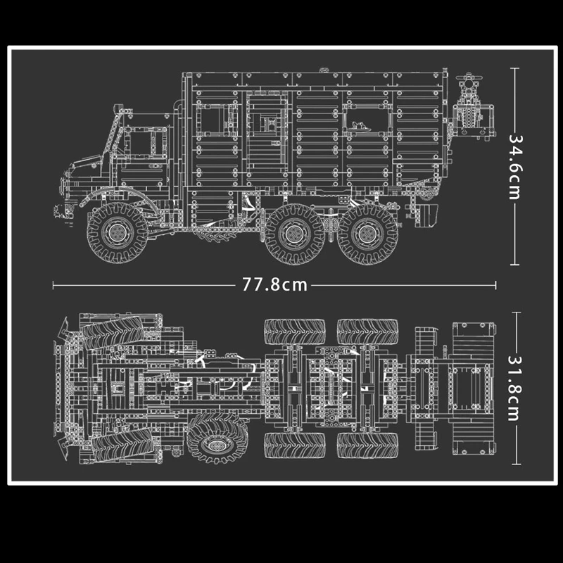 Technical Car Mercedes-Benz Building Blocks Bricks J907 Nomad Rv Motorhome Off-Road Unimog Program Toys For  Sets