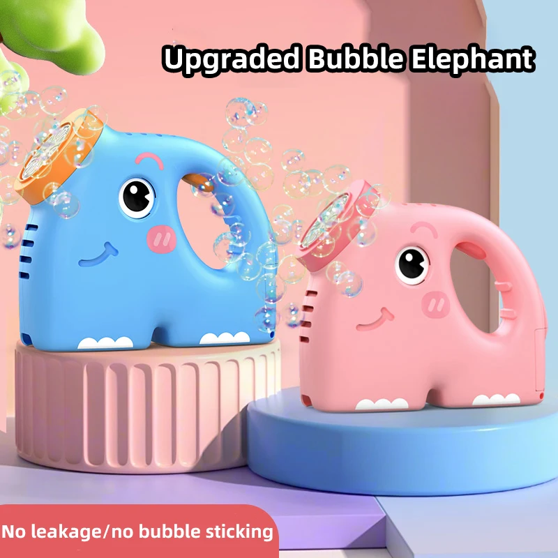 Elektryczna maszyna do baniek mydlanych w kształcie słonia, tworząca atmosferę na zaręczyny, występy sceniczne, z oświetleniem, automatyczny producent baniek.