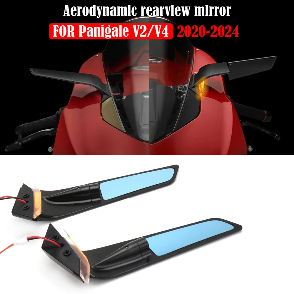 

Motorcycle For Ducati Panigale V2 2020-2023 PANIGALE V4 2019-2022 Rearview Mirrors with LED Rotating Adjustable Wing Mirrors