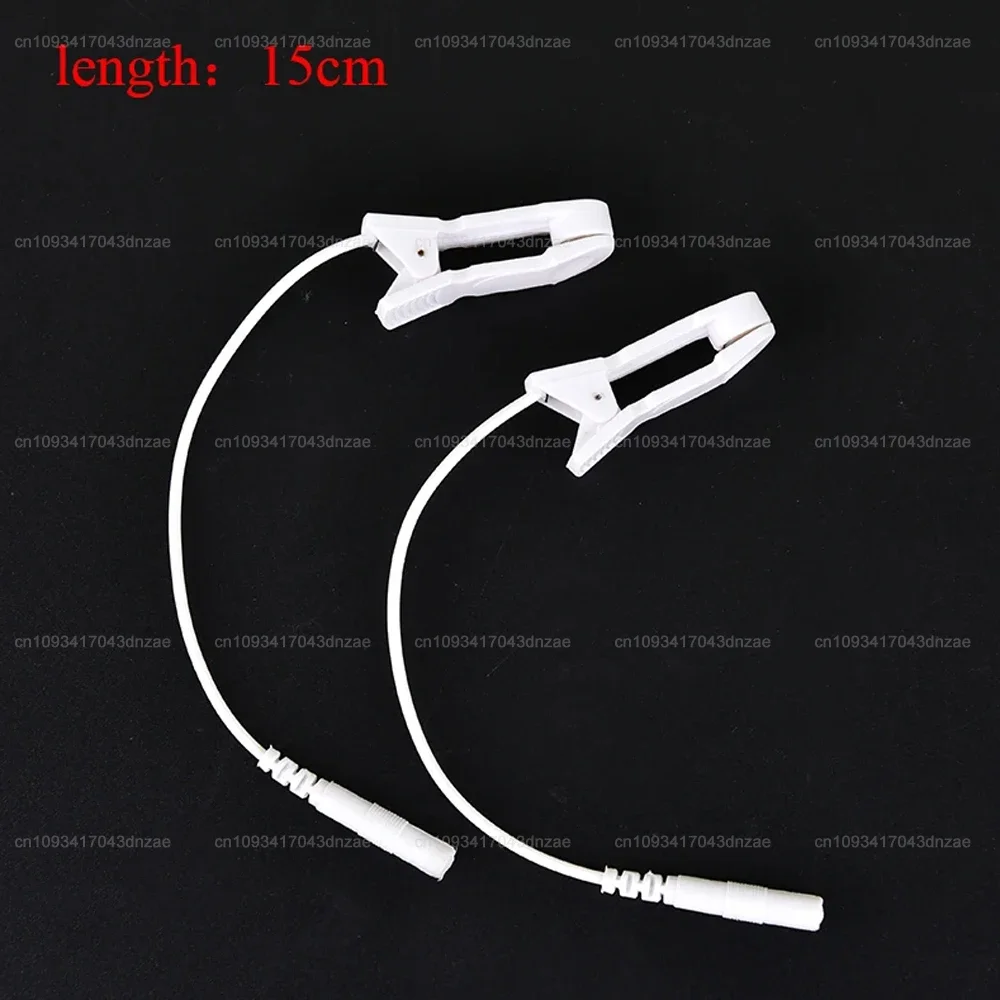 2-10 Ear Pain Relief Clip Tens 2.0mm Pin Breast Nipple Electrode Lead Wire Connecting Cable Sleeping Aids for Massagers Earclips