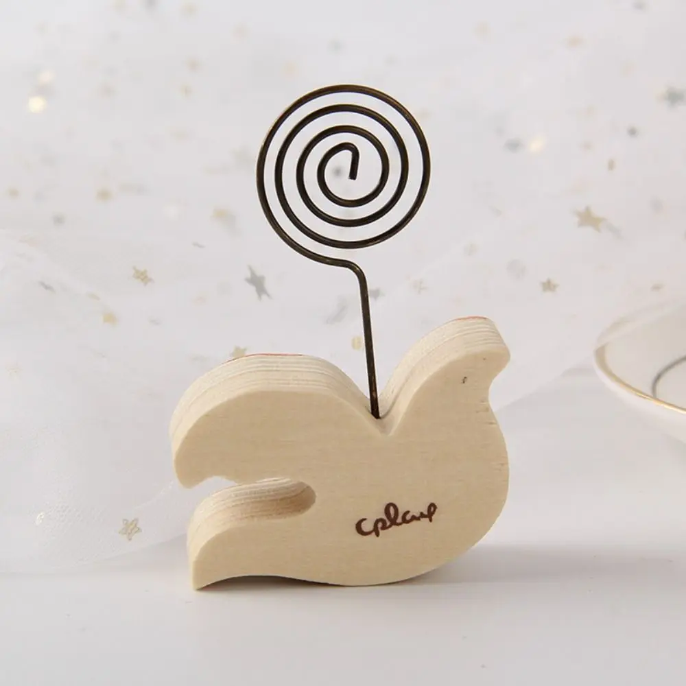 Cute Desktop Ornaments Photo Clip Paper Clamp Photo Placed Place Card Holder Wooden Japanese Note Clip Bakery