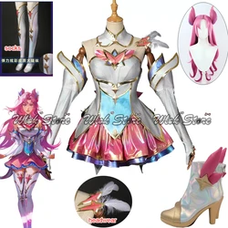 Game LOL Star Guardian Kaisa Cosplay Costume Wig Full Set Outfit Skirts Socks Feather Headdress Halloween Party Cos Accessories