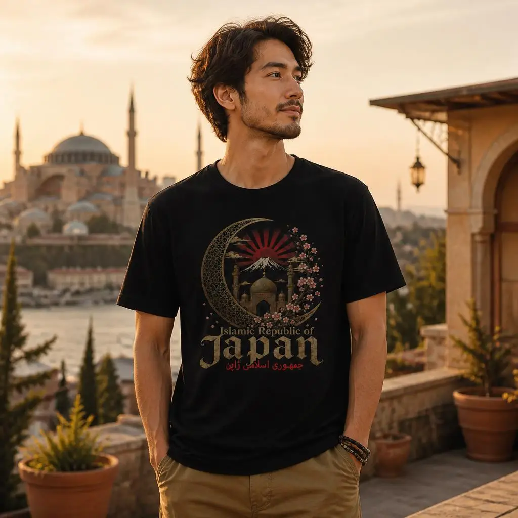 Islamic Republic of Japan Funny T Shirts Casual Tees Short Sleeve Round Collar T-Shirt Pure Cotton Tops