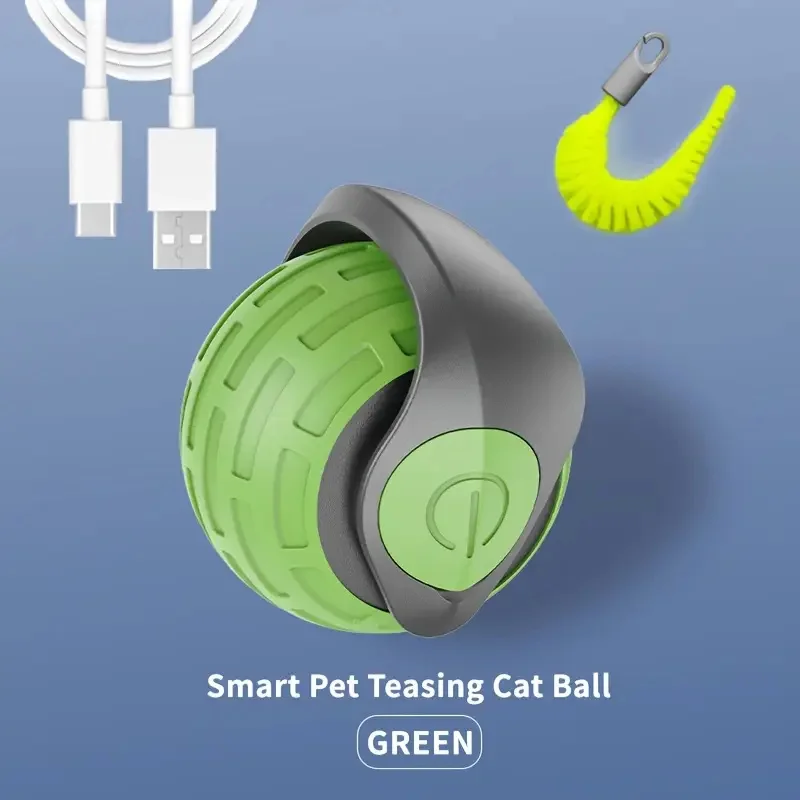 Intelligenter Katzenspielball Automatischer Interaktiver Elektrischer Rollender Teaser USB-Aufladbarer Beweglicher Hüpfball für Katzen Geburtstagsgeschenk