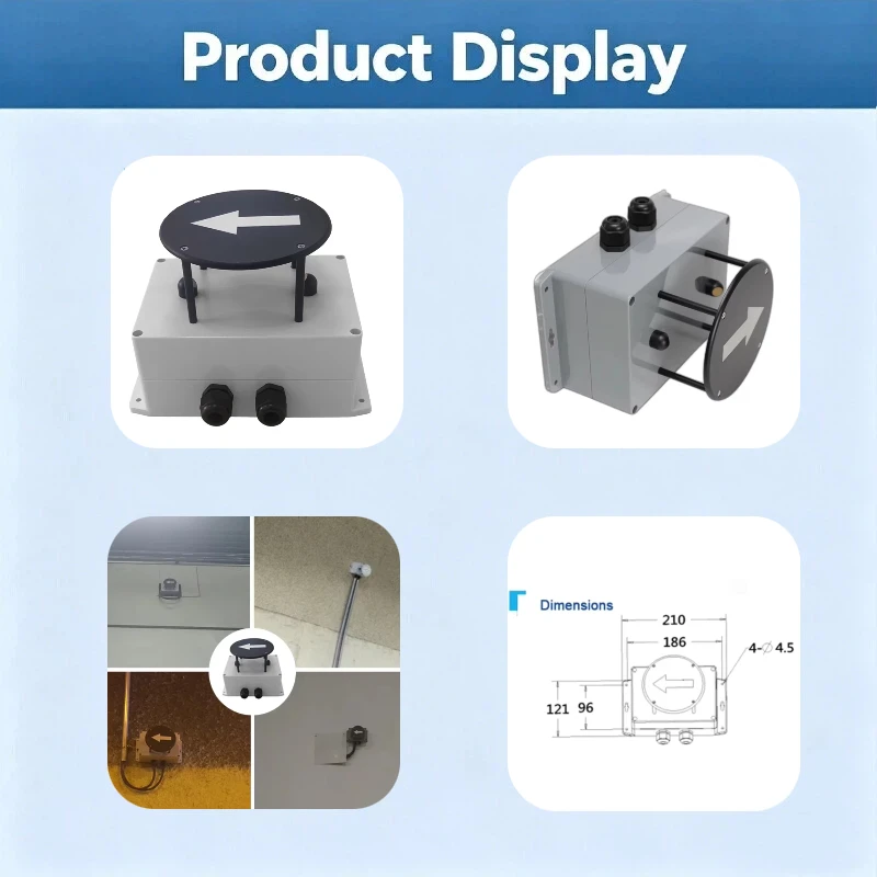 Veinasa-WDS-21 Ultrasonic Tunnel 0 - 30m/s Wind Speed and Direction Sensor IP67 Air Flow Meter Environment Monitoring Instrument