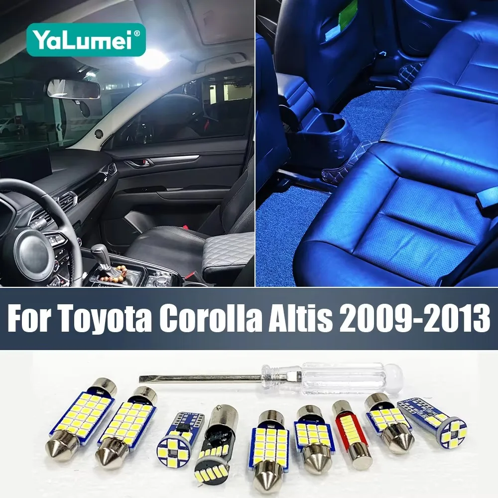

For Toyota Corolla Altis 2009 2010 2011 2012 2013 Car LED Bulbs Reading Lamp Vanity Mirror Trunk License Plate Light Accessories