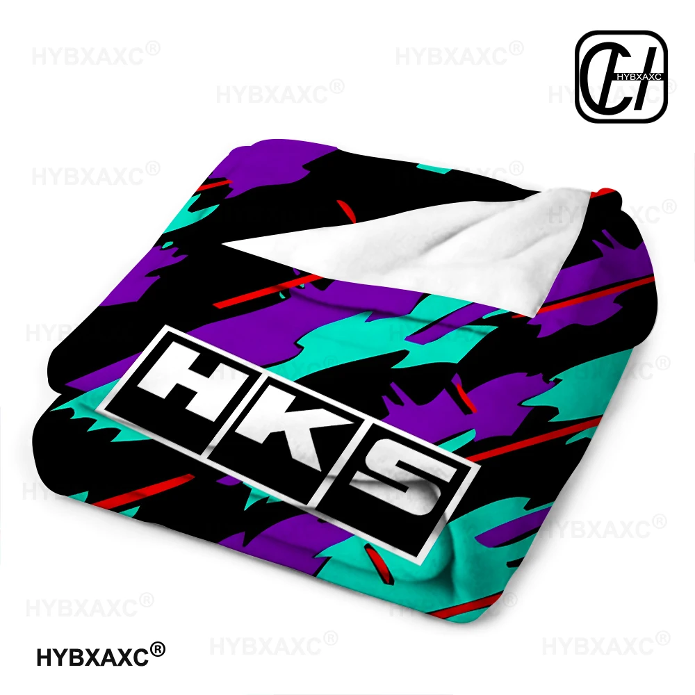 Manta con estampado de logotipo de coche de carreras HKS, manta cálida, suave y cómoda, forros de cama, regalo de cumpleaños