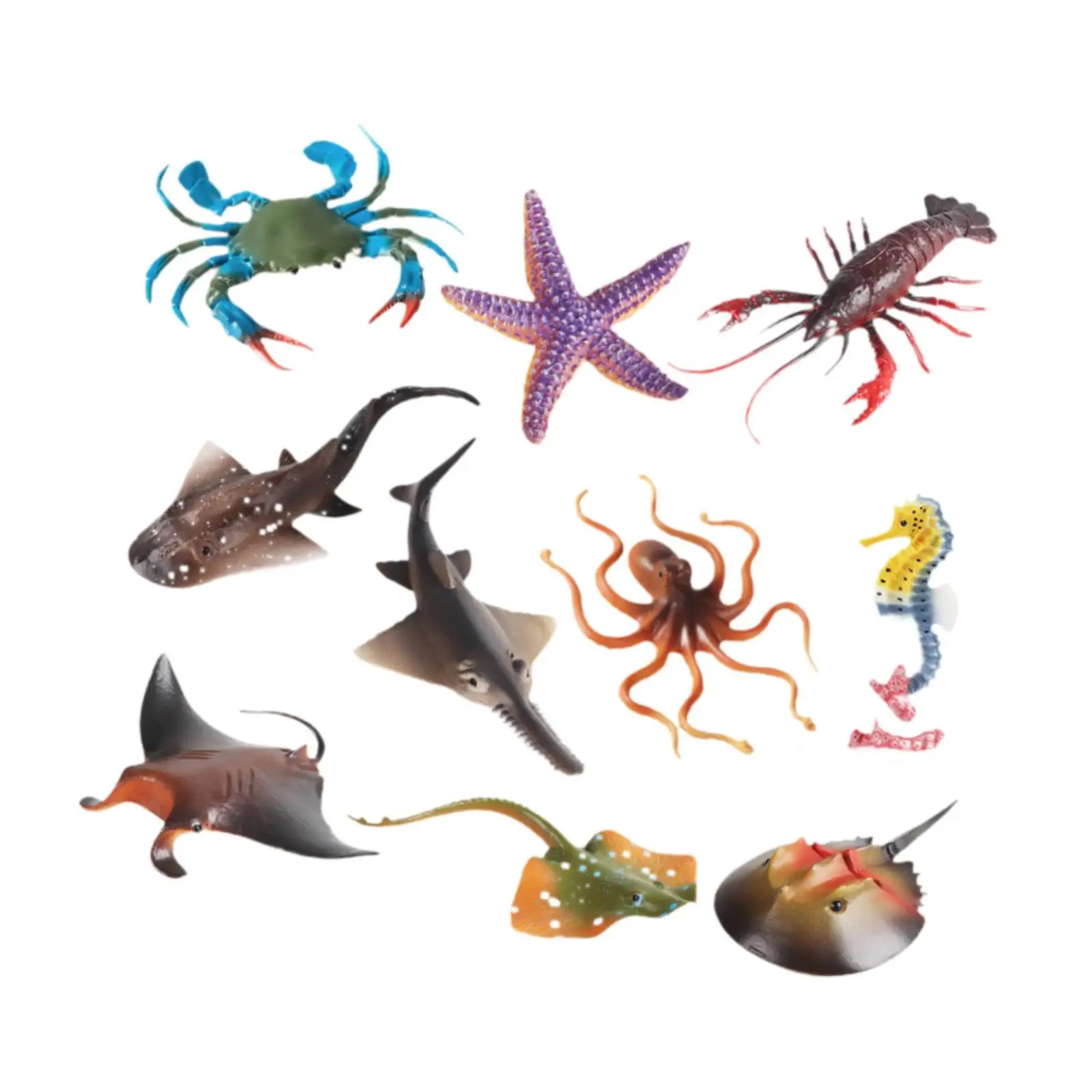 Faux Animaux de la Mer pour Enfant, Ensemble de Jeu, Figurines de Simulation, 10 Pièces