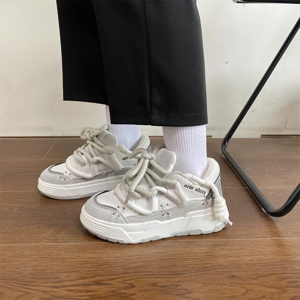 Damen Turnschuhe dicke Sohle Schnürung Wohnungen atmungsaktive Mesh Turnschuhe Freizeit schuhe Frühling Herbst Paar Tennis Sportschuhe Zapatos