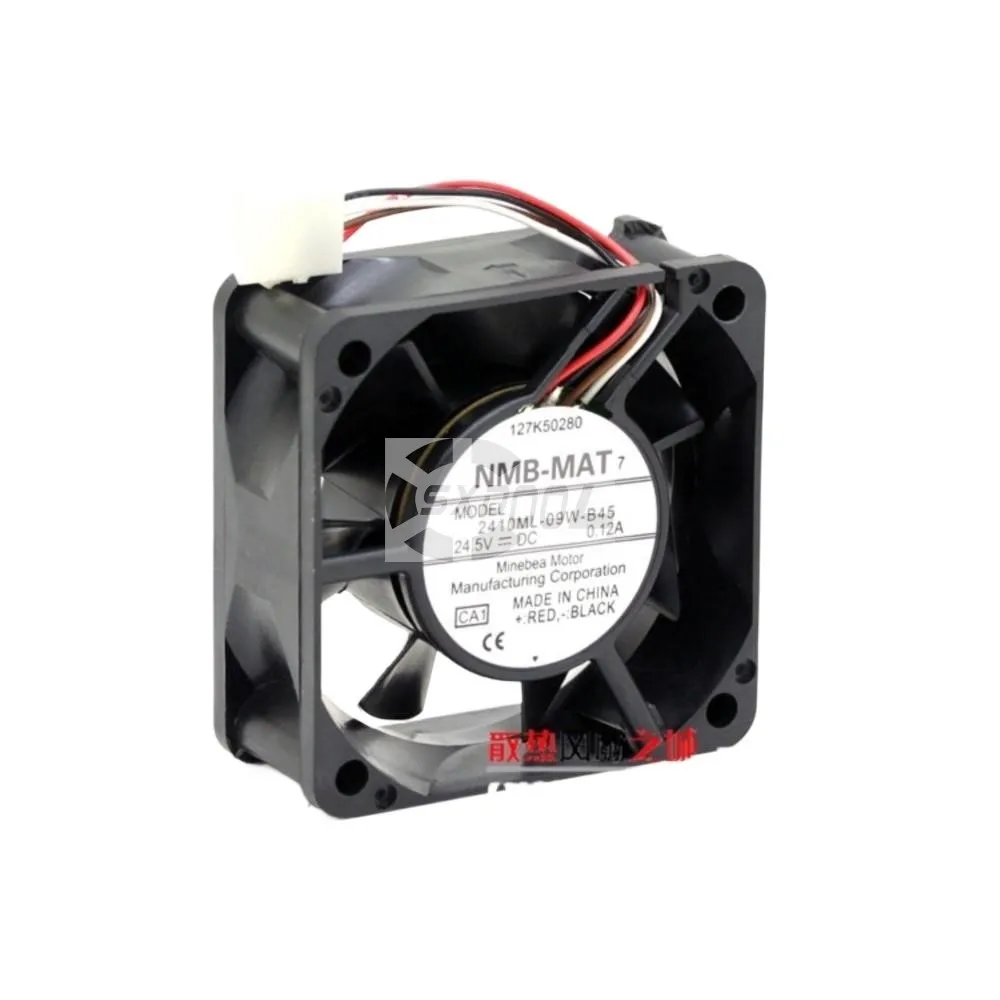 

60mm Fan for NMB 2410ML-09W-B45 6CM 6025 Axial Case Cooling Fan, 24.5V 0.12A Frequency Servers, Power Supplies