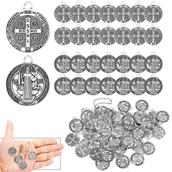 Saint Benedict Medallion Charms Jesus Cross Catholic San Benito Pendants For Handmade DIY Religious Necklaces Bracelets Jewelry