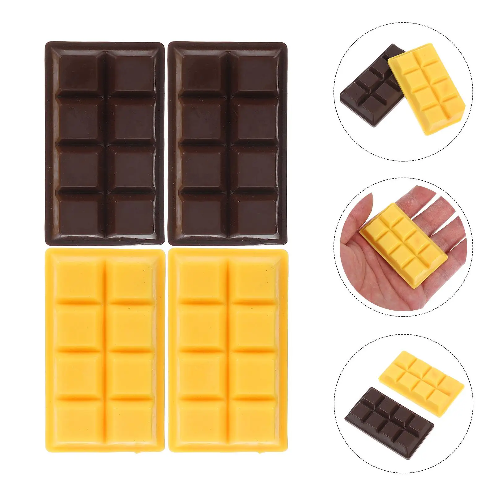 Simulation d'ornements de chocolat, 4 pièces, faux modèle décoratif en résine de chocolat, accessoires Photo, fête, mariage, affichage de noël