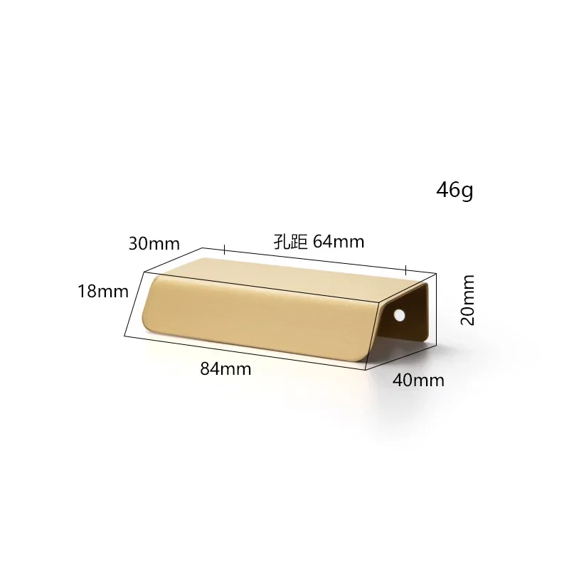Copper Art New Chinese Style Copper Flush Pull Simple Modern Nordic Cabinet Door Cupboard Drawer Hidden Handle