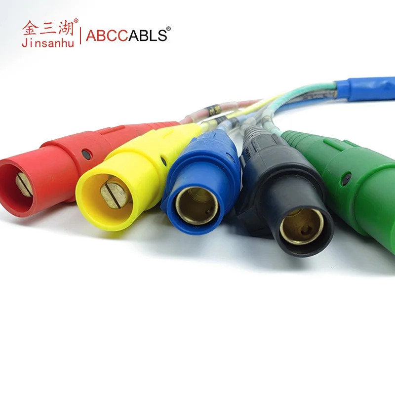 ABCCABLS 63A 5 Pin CEE To 5 Colors Camlock Waterproof PVC 3 Phase Stage Power Adapter Cord