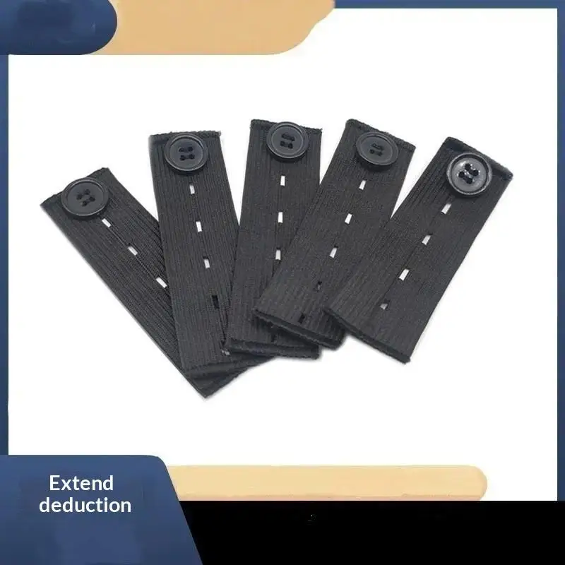 New 5pcs Pant Extender Belt Unisex Soft Elastic Waist Button Extenders With Adjustable Holes Multicolor For Tight Jeans Trousers