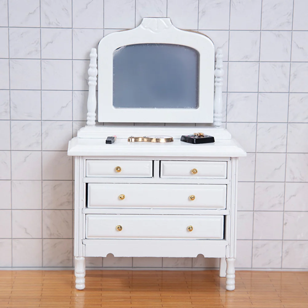 Armário de vestir em miniatura decoração de madeira premium pequeno resistente mini casa móveis foto prop acessórios mini casa móveis
