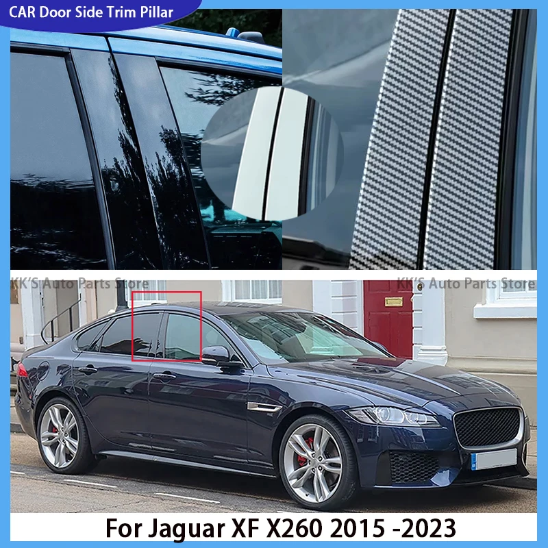 

Fit For Jaguar XF X260 2015 2016 2017 2018 2019 2020 2021-2023 Glossy Black Pillar Posts Door Side Window Trim Cover Accessories