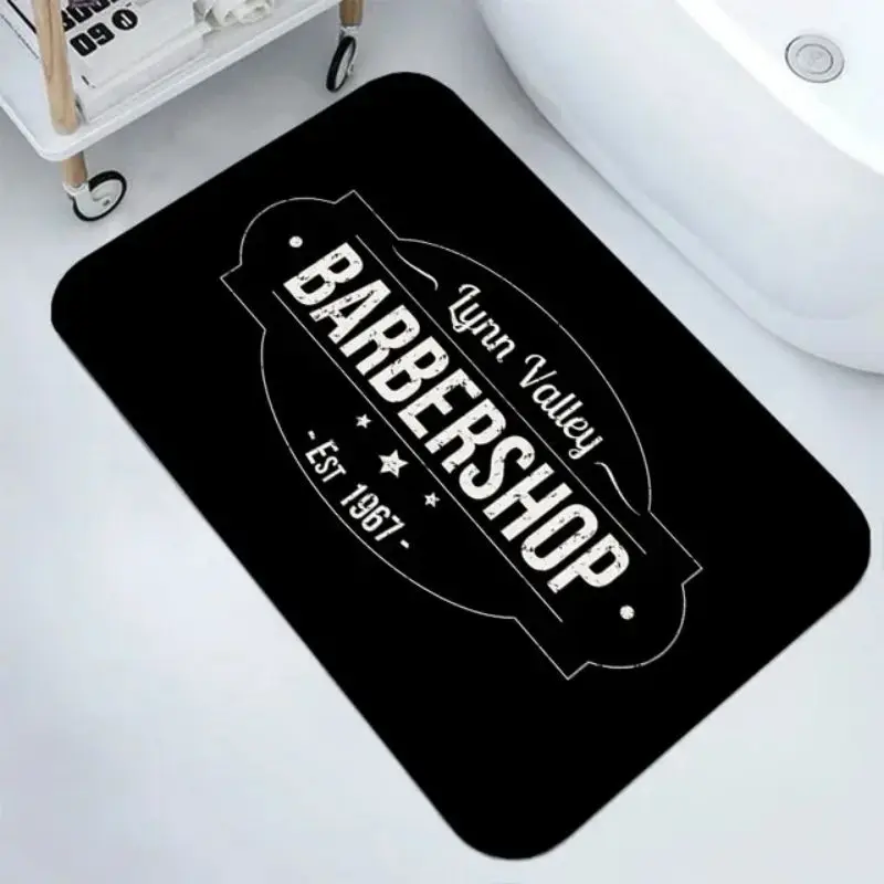 Barbershop Entrance Door Mat for Barber Bedroom Home Decoration Carpets Non Slip Washable Vintage Porch Bath Kitchen Floor Rugs