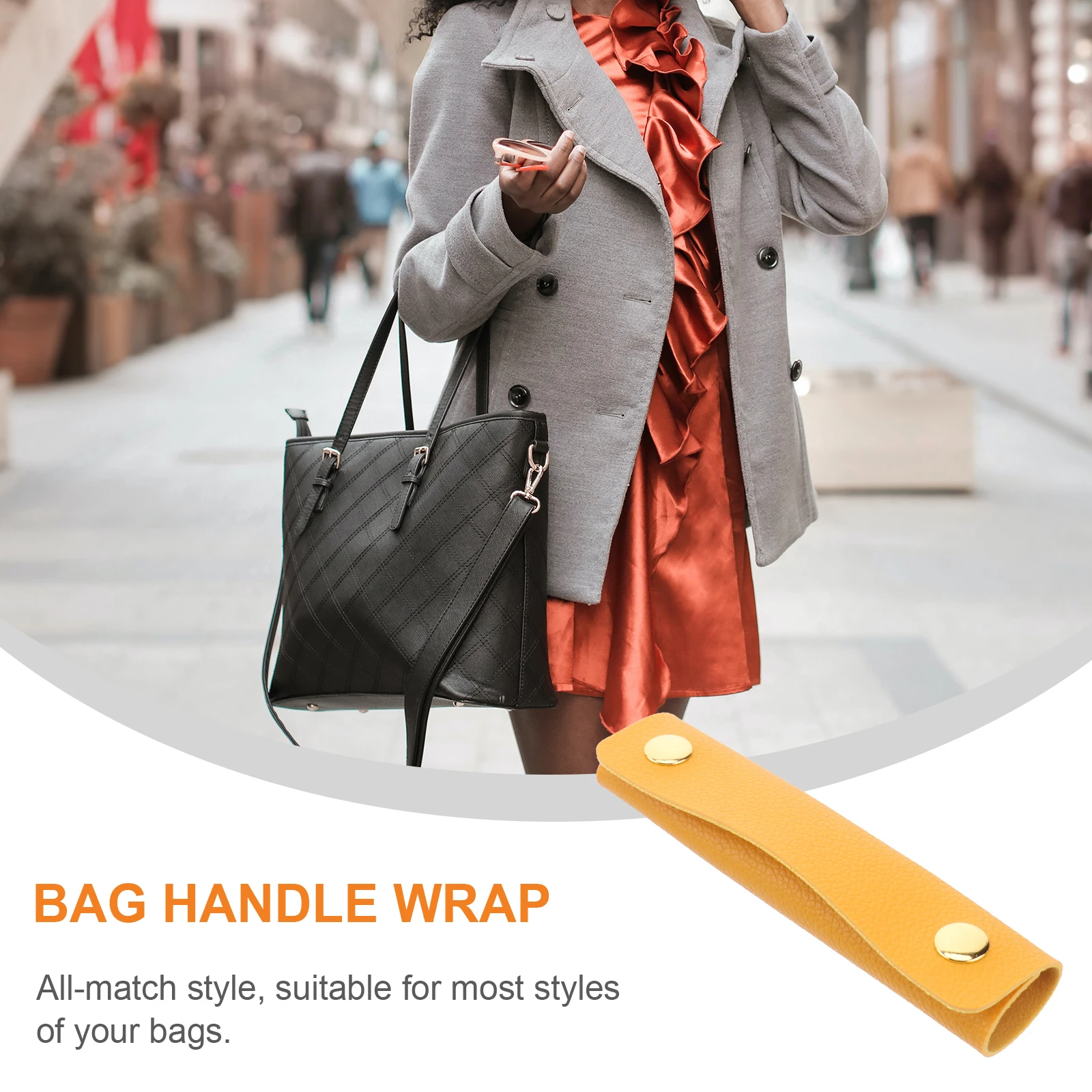 

1pc Luggage Handle Wrap Handbag Protector Pu Sleeve Comfortable Cover For Bag Handles Easy Install Durable Accessories