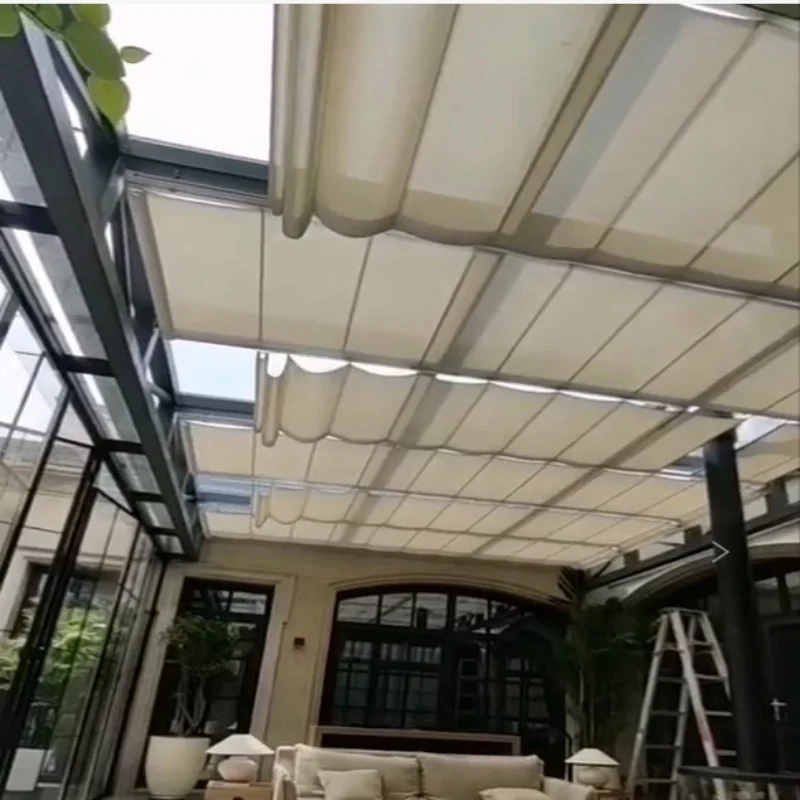 Customized Sun Protection, Heat Insulation, Folding and Retractable Ceiling Curtains, Glass Room and Balcony Sunshade Curtains