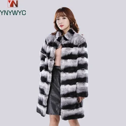 New Autumn Winter Real Genuine Rex Rabbit Fur Coat Women Full Pelt Real Rabbit Fur Jacket Fashion Fur Mandarin Collar Overcoats