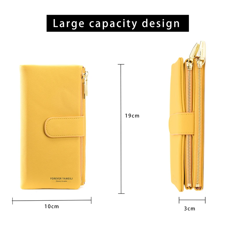 Korean Version Of Medium Long Wallet For Women's Handbag Wholesale 2023 New Wallets Multi Card Zipper PU Mobile Phone Bag Packa