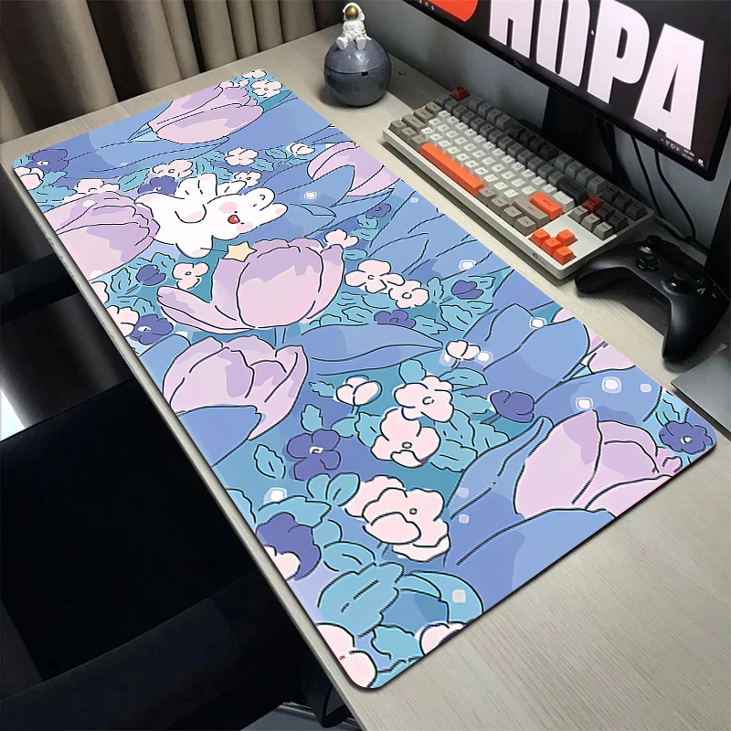 

Cute Kawaii Large Gaming Mousepad 900X400mm Non-Slip Big Computer Mouse Mat Rubber Table Mat Cartoon Rabbit Mouse Pad XXL Carpet