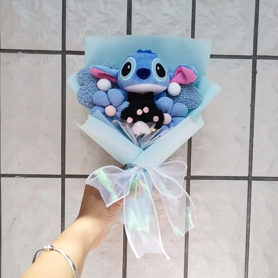 Plush Bouquet Cartoon Lovely Lilo and Stitch Stuffed Animals Doll Toys Valentine\'s Day Christmas Graduation Birthday Gifts