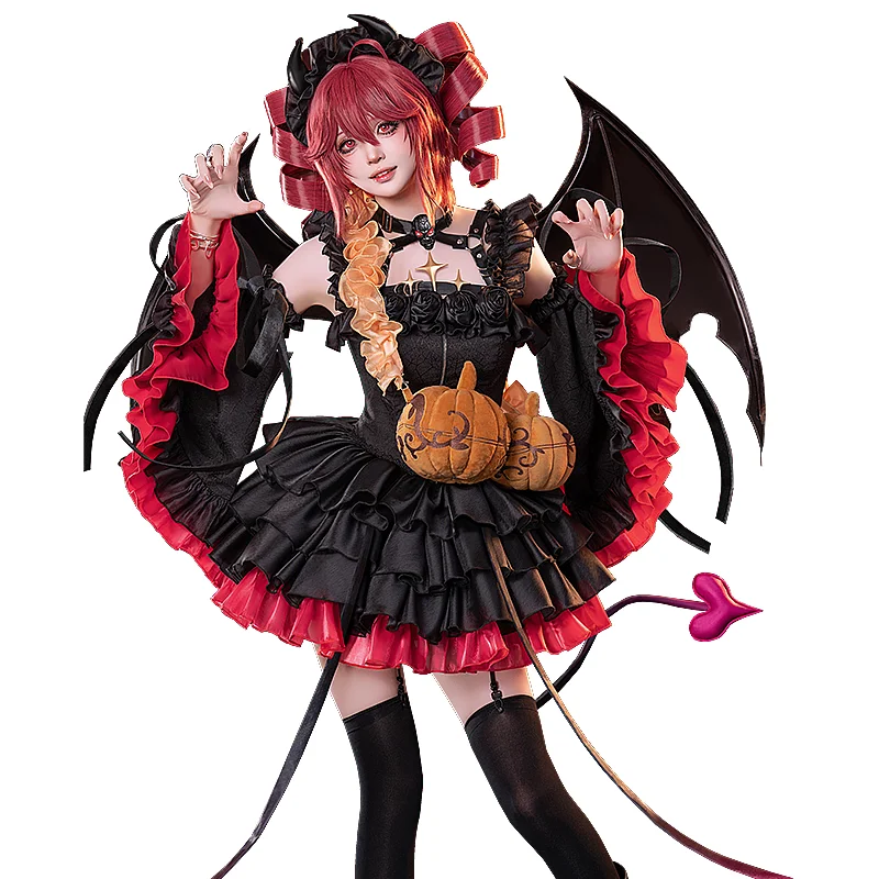 Robe Lolita Sweet Kasane Teto, Costume de Cosplay Petit Diable pour Halloween, Ensemble Complet pour Femme, Tenue de Fête Anime pour Comic Con et Jeu de Rôle